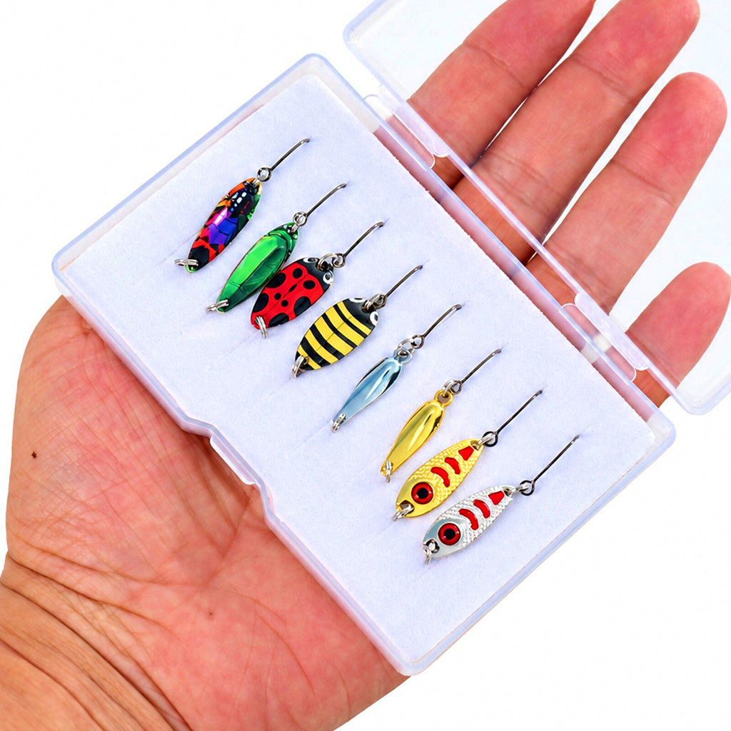Micro Metal Spoon Lures, Ladybug Beetle Style, 8-Piece Box – product photo