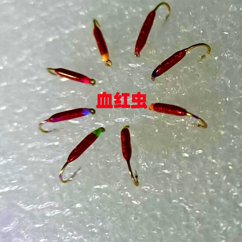 Bloodworm Fly Hooks, Barbed Micro Flies, 5–8 Pack – product photo