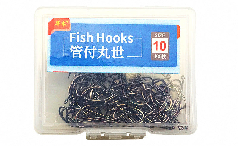 Barbed Long Shank Single Hooks, 10-Box Bulk Set, Sizes 2–34 – product photo