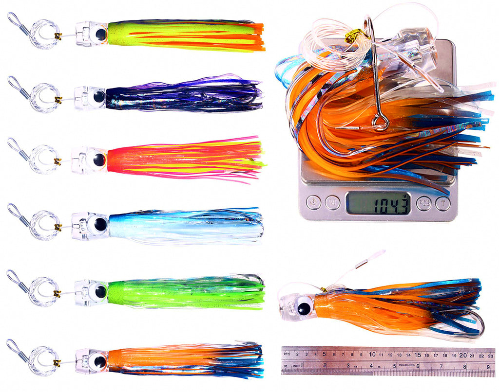 9 in Octopus Trolling Lure, Tuna Skirt Bait, 6 Colors – product photo
