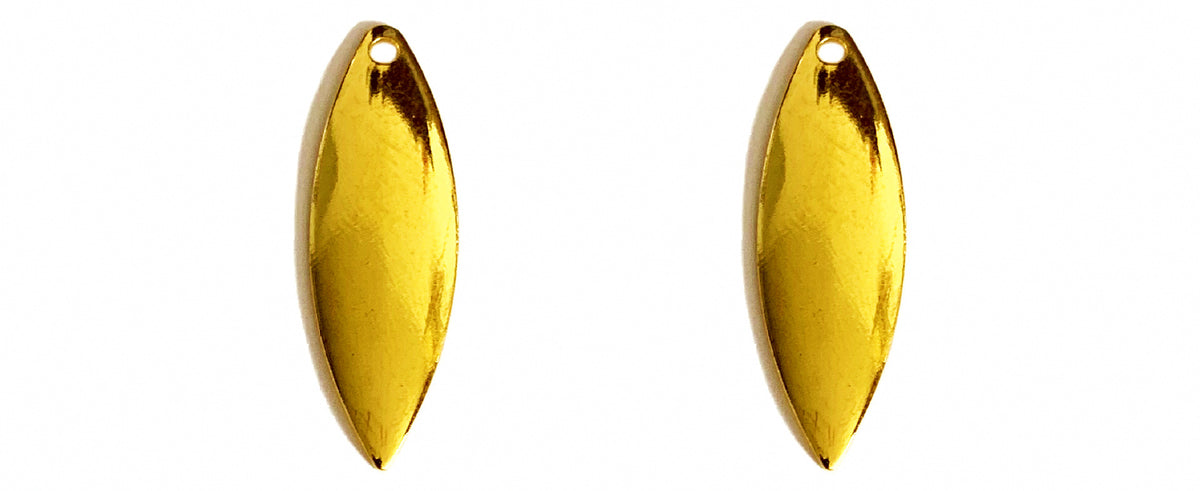 Willow Leaf Spinner Blades for DIY Lures, Gold/Silver/Copper – product photo