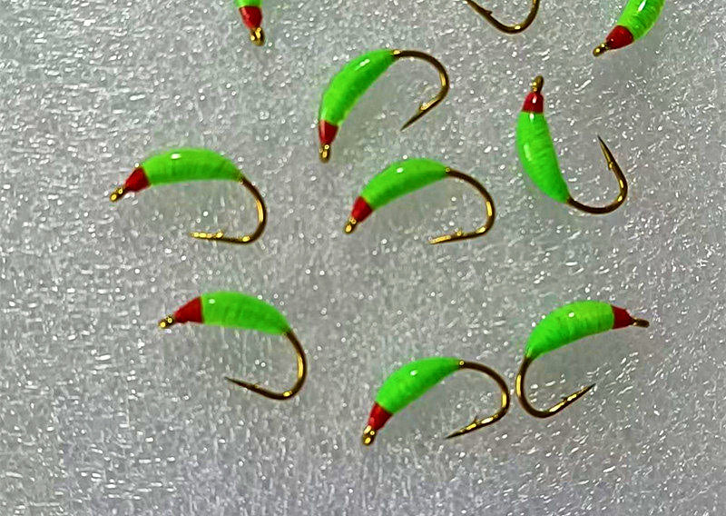 Red-Head Nymph Fly Fishing Flies, Barbed Hook, Size 10–20 – product photo