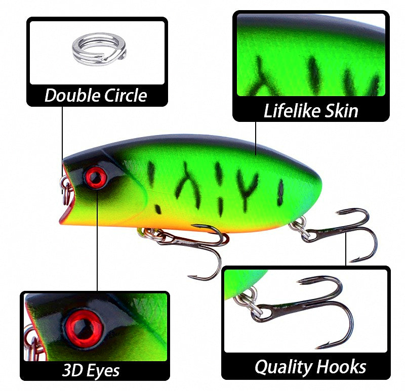 Popper Topwater Lure, 5.5 cm (2.2 in), 10.5 g (0.37 oz) – product photo