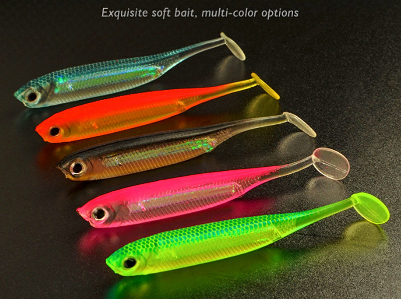 Soft Swimbait Lures, T-Tail, Needle-Tail, Curl Tail, 7-9.2 cm – product photo