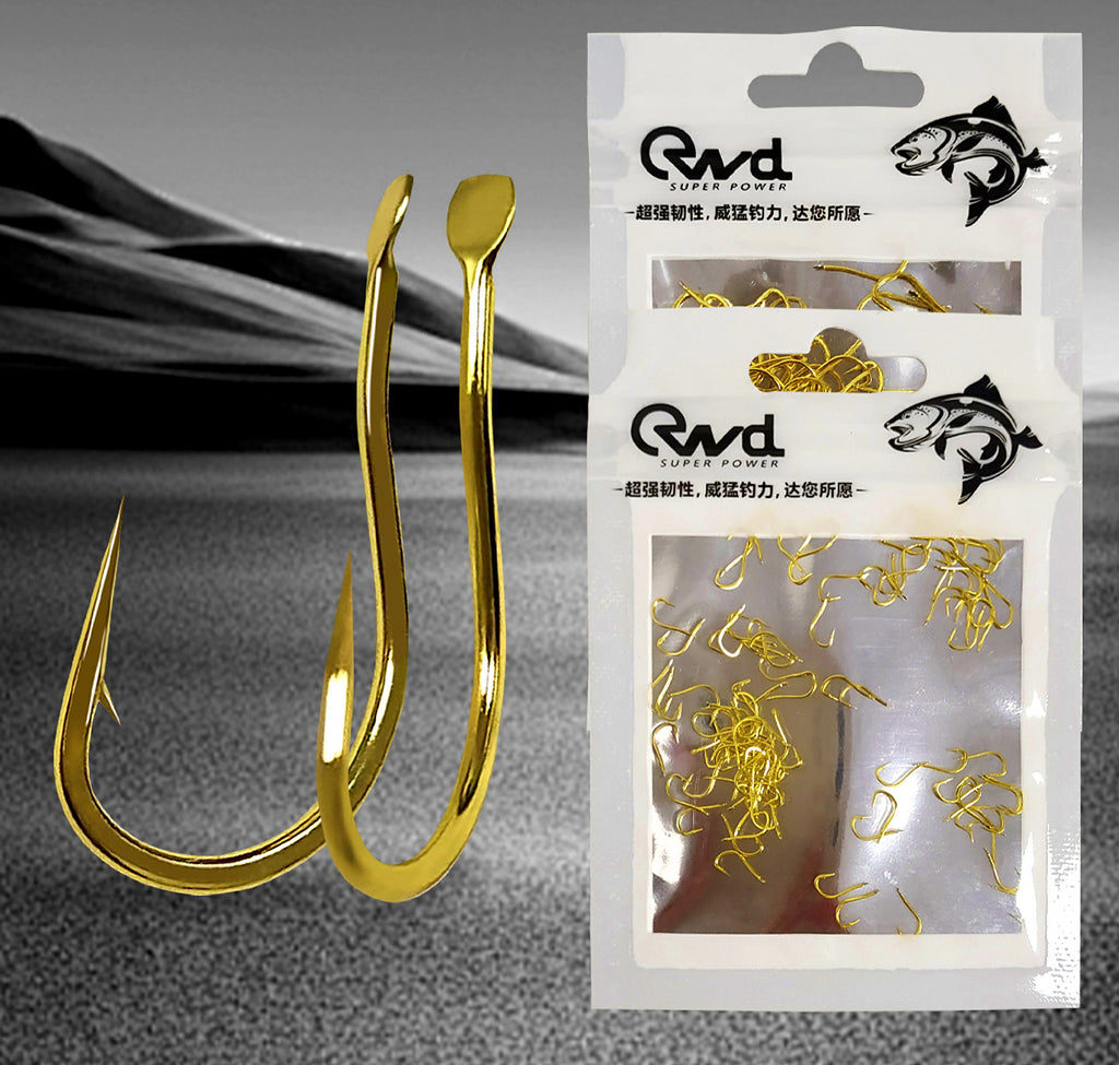 Bulk Crank-Shank Fishing Hooks, High-Carbon Steel, Sizes 3–8 – product photo