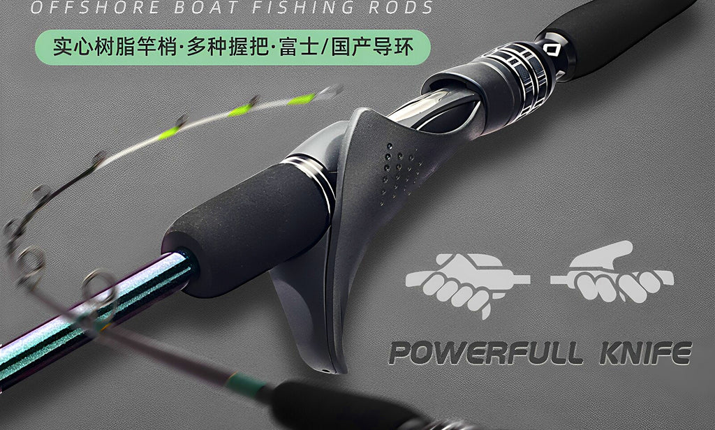 Solid Fiberglass Boat Rod, 2-Piece Slow Pitch Jigging Rod – product photo