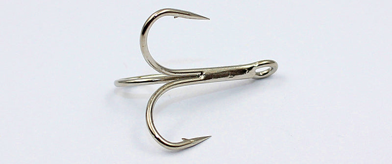 Barbed Treble Hooks, Round Bend, Sizes 16 to 5/0 – product photo