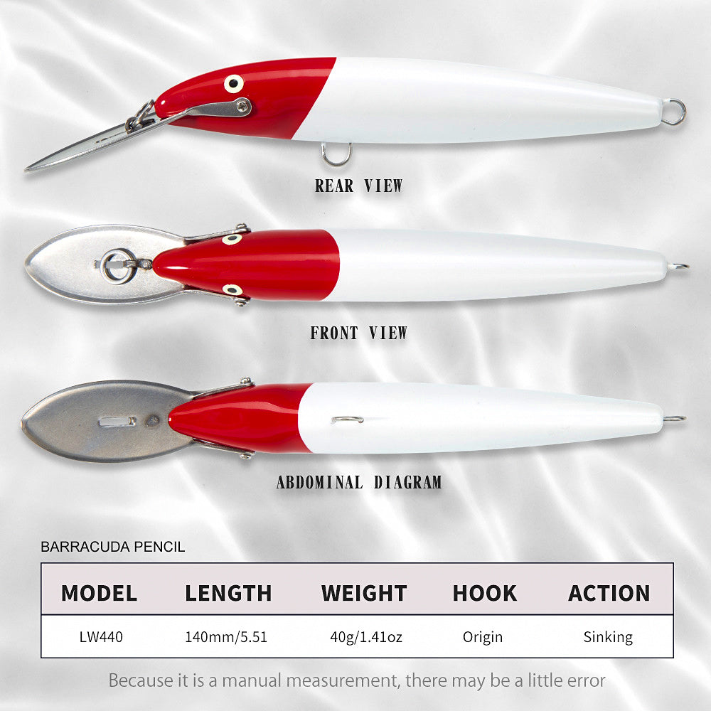 Sinking Minnow Hard Bait, 140 mm (5.5 in) 40 g (1.4 oz) – product photo