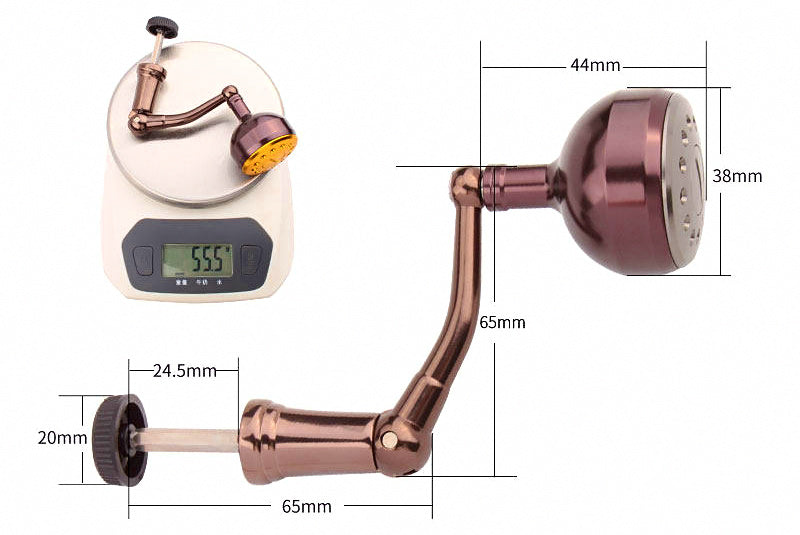 Spinning Reel Handle, Aluminum Hex Arm with No. 38 Knob – product photo