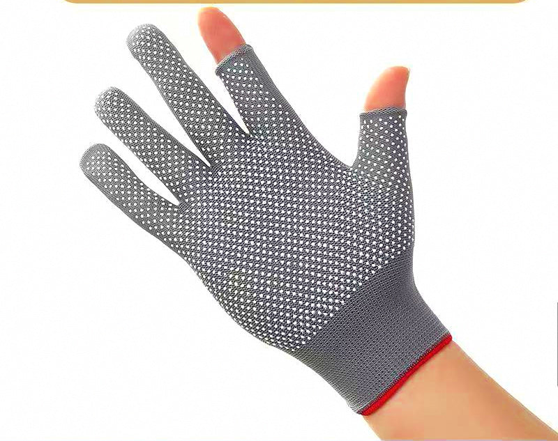 Nylon Dotted Grip Gloves, Exposed Finger, Fishing & Work – product photo
