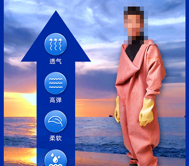 Full-Body Rubber Fishing Waders with Attached Boots – product photo