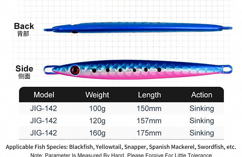 Speed Metal Jig, Fish Scale Finish, 100–160 g (3.5–5.6 oz) – product photo