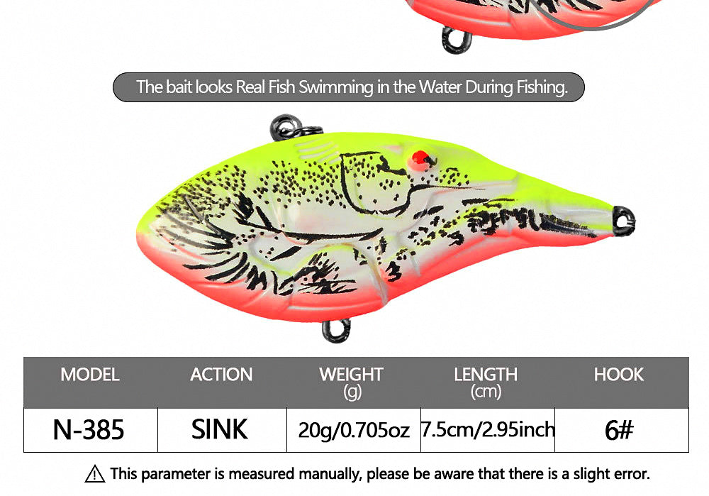 VIB Sinking Lipless Lure, 75 mm, 20 g (0.7 oz) – product photo