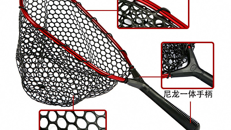 Aluminum Frame Landing Net with Silicone Mesh, Fly & Lure – product photo