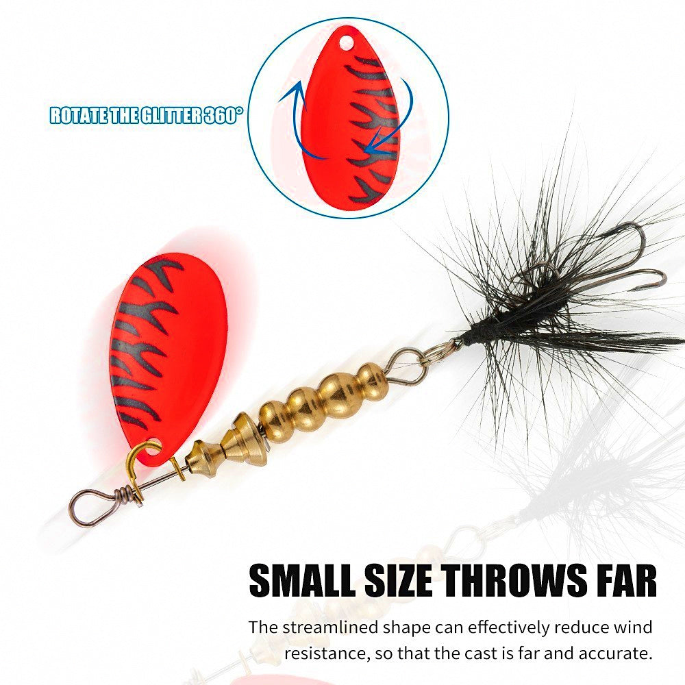 Treble Hook Spinner Spoon Lure, Teardrop or Bead Sinker – product photo