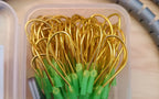 Glow Gold Snelled Hooks, 100 pcs, 1.2 m (47 in) Snell – product photo