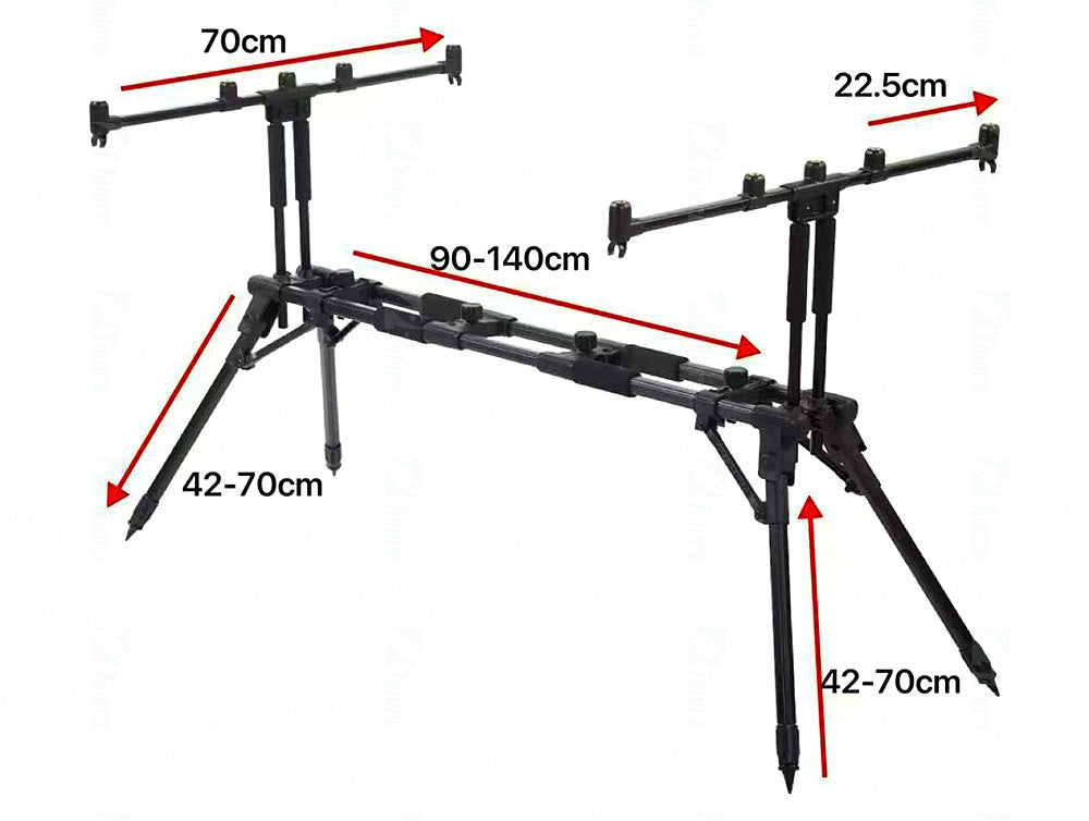 Aluminum Tripod Rod Rest Stand, Black (Small / Large) – product photo