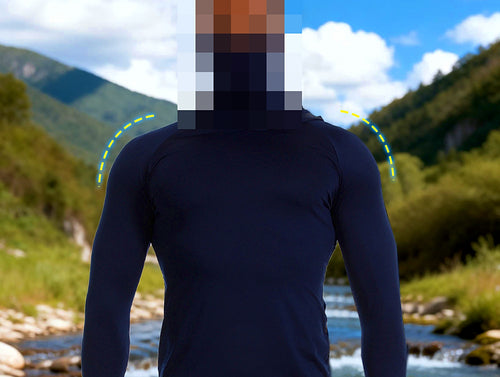 Hooded Fishing Sun Shirt with Face Mask, Quick-Dry – product photo