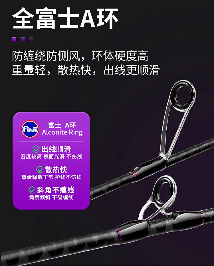 Travel Lure Rod, 1.55–1.8 m (5.1–5.9 ft), 4-Section Carbon – product photo