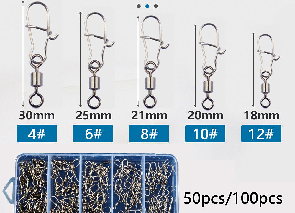 Barrel Swivel & Snap Assortment Kit, 50 or 100 pc – product photo