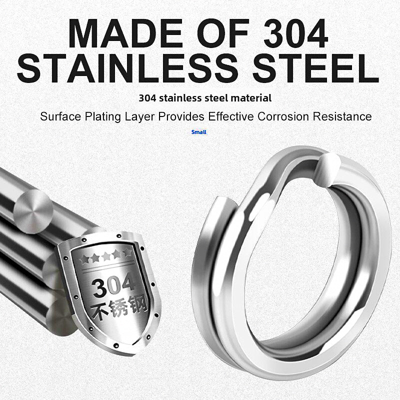 304 Stainless Steel Split Rings, Flat Double Ring, 25 pcs – product photo