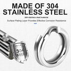 304 Stainless Steel Split Rings, Flat Double Ring, 25 pcs – product photo