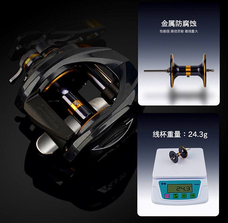 Saltwater Baitcasting Reel, Metal Single Handle, Left or Right – product photo