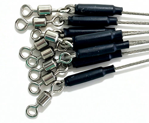 49-Strand 7x7 Wire Leader with Snap & Swivel, 20-80 cm – product photo