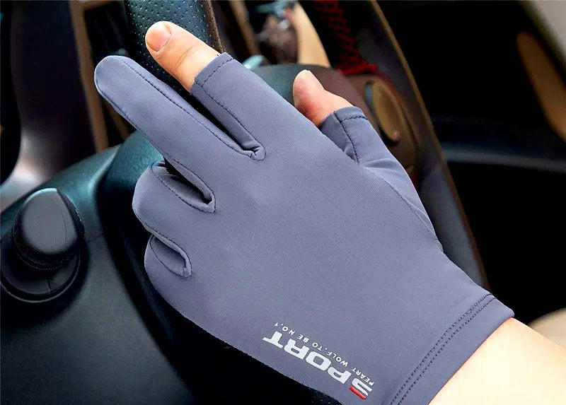 UV Sun Protection Fishing Gloves, Two-Finger or Half-Finger – product photo
