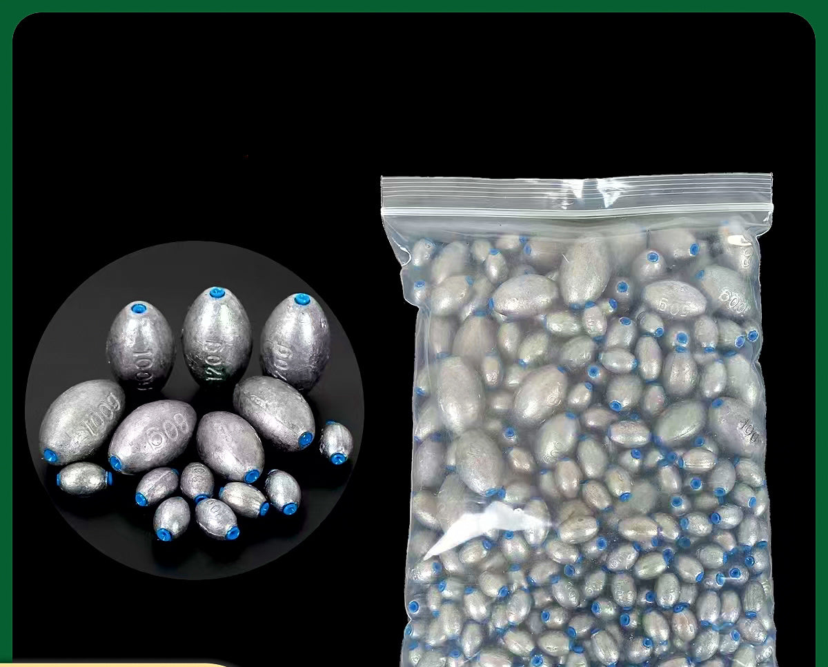 Plastic-Core Olive Sinkers, 0.04–5.29 oz (1–150 g) – product photo