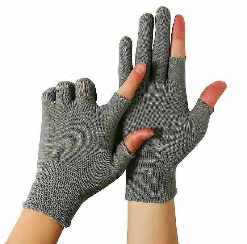 Thin Fingerless Fishing Gloves, Nylon Sun Protection – product photo