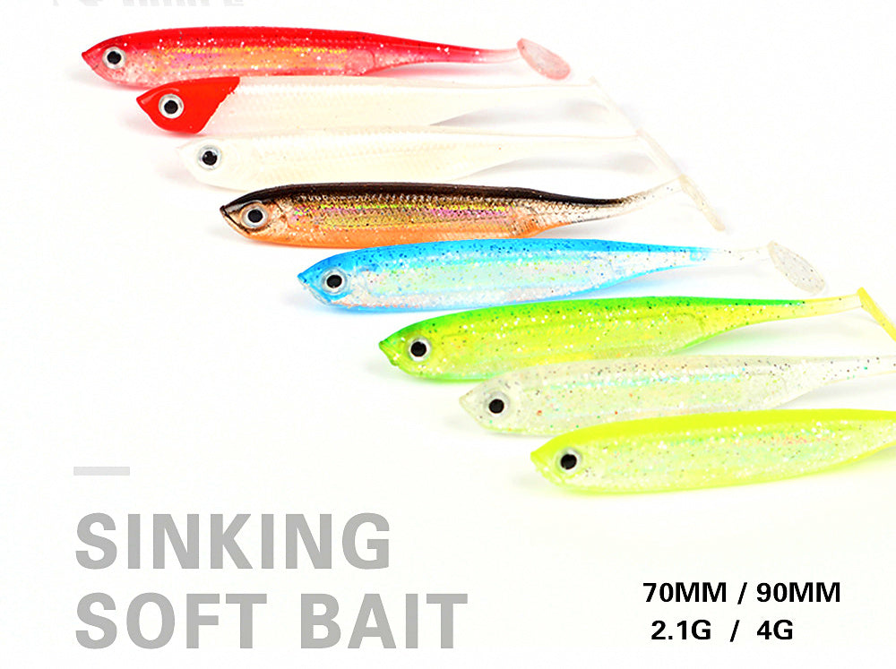 Paddle Tail Soft Swimbait, 7 cm & 9 cm, 5-Pack – product photo