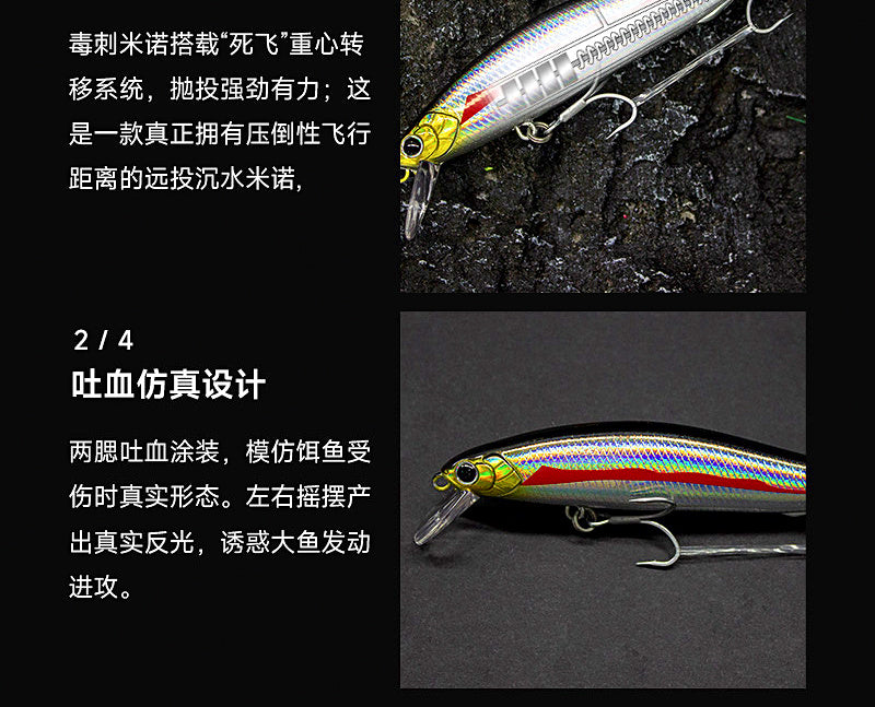 Slow Sinking Minnow Lure, 5–14 g (0.18–0.49 oz) – product photo