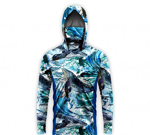Men's Camo UV Fishing Shirt with Face Mask, Quick-Dry – product photo