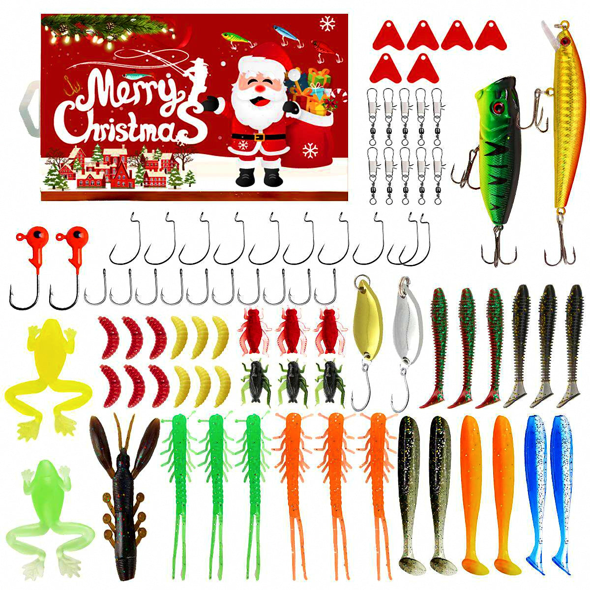 Christmas Advent Calendar Fishing Lure Set, Mixed Lures – product photo