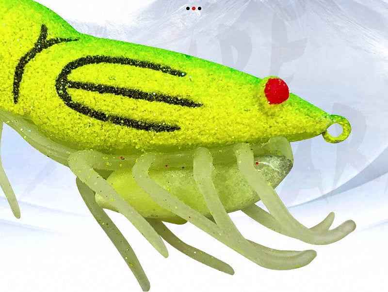 Glow Squid Jig, Soft Leg Shrimp with Rattle, Size 3.0 / 3.5 – product photo