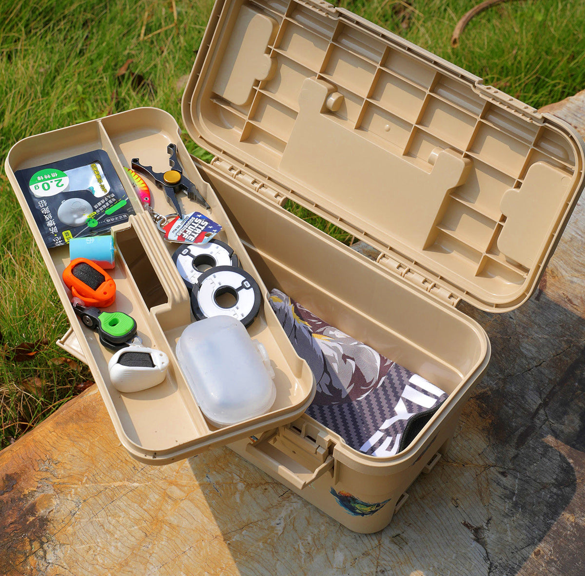 Extended Tackle Storage Box with Built-In Tool Tray – product photo