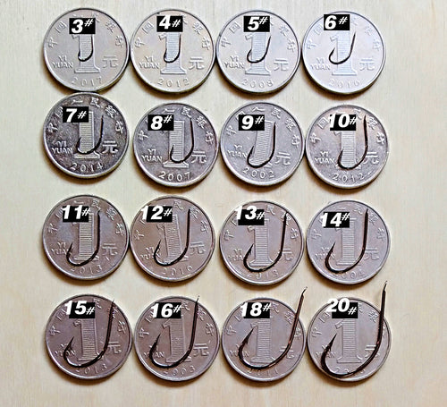 Long Shank Barbed Hooks, Bulk Pack, Sizes No. 3–20 – product photo