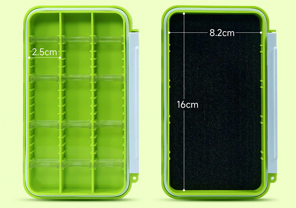 Waterproof Double-Sided Lure & Tackle Storage Box, Green – product photo
