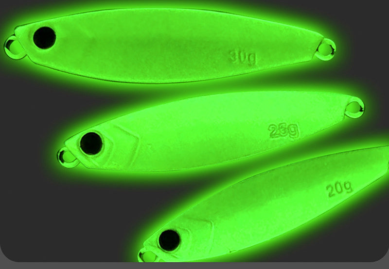 Glow Metal Jig with Feather Treble, 7–80 g (0.25–2.8 oz) – product photo