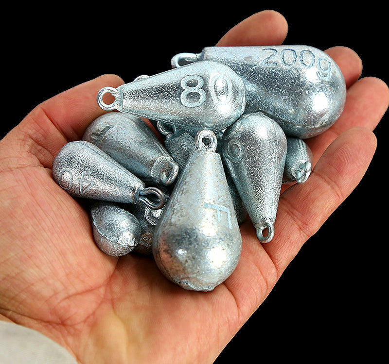 Galvanized Teardrop Sinker with Eye, 30–200 g (1.1–7.1 oz) – product photo