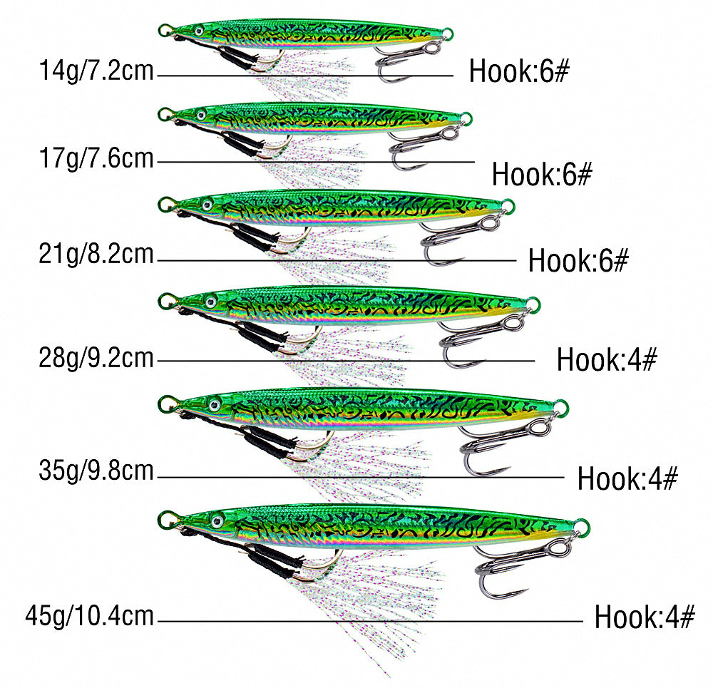 Casting Metal Jig with Hook, 14–45 g (0.5–1.6 oz) – product photo