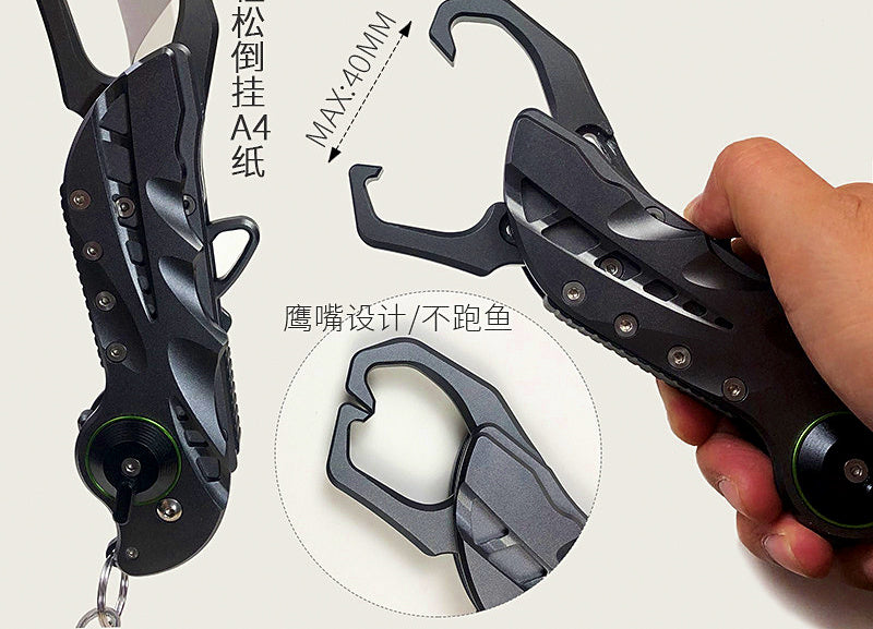 Aluminum Fish Gripper and Lure Pliers, Gunmetal – product photo