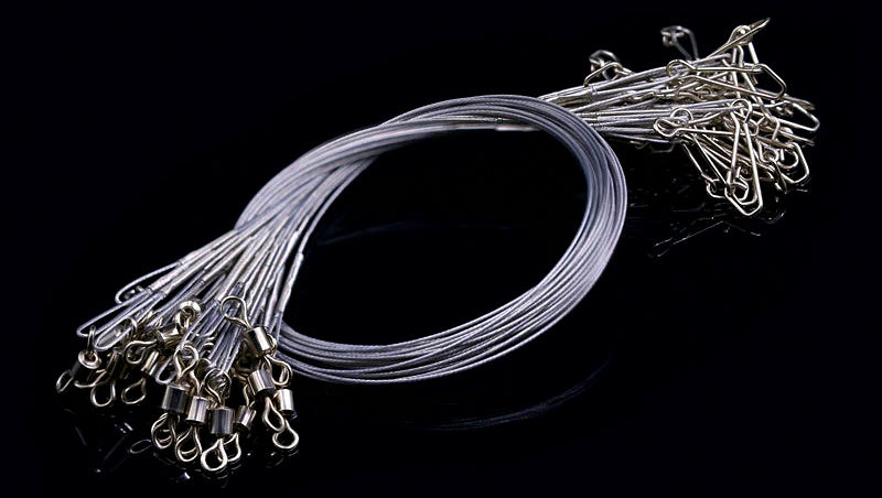 Stainless Steel Wire Leaders with Snaps, 150–250 mm (6–10 in) – product photo