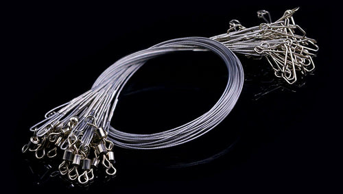 Stainless Steel Wire Leaders with Snaps, 150–250 mm (6–10 in) – product photo