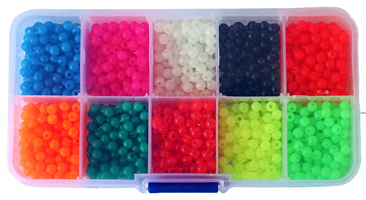 Glow Stopper Beads, Assorted Colors, 1000 pcs, 2.0 mm – product photo