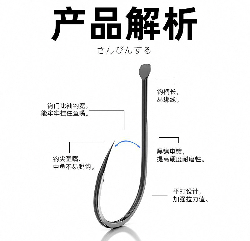 Senmata Barbed Fishing Hooks, Size 0.1–12, 20/40/60 Pack – product photo
