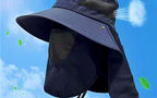 Sun Protection Fishing Bucket Hat with Neck Flap, Wide Brim – product photo
