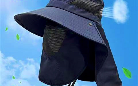 Sun Protection Fishing Bucket Hat with Neck Flap, Wide Brim – product photo