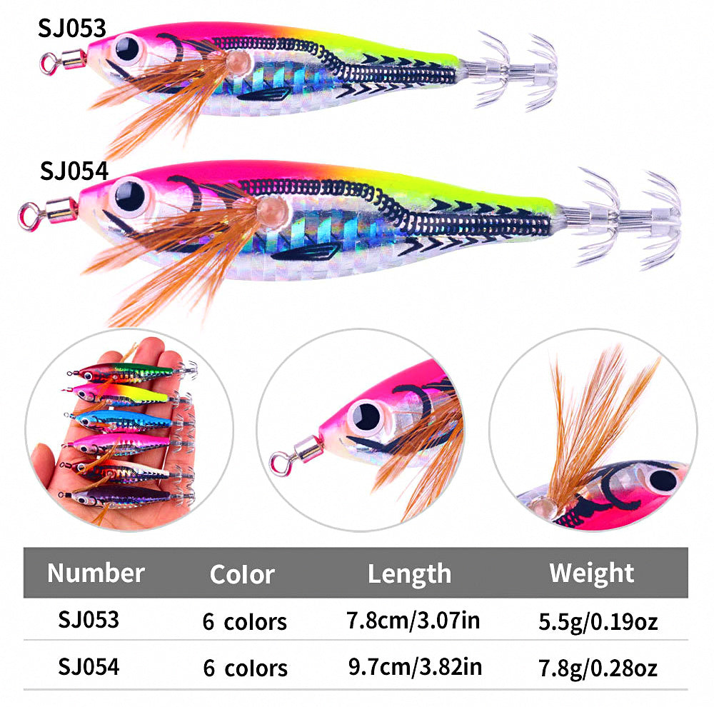 Glow Squid Jig, 7.8 cm (5.5 g) and 9.7 cm (7.8 g) – product photo